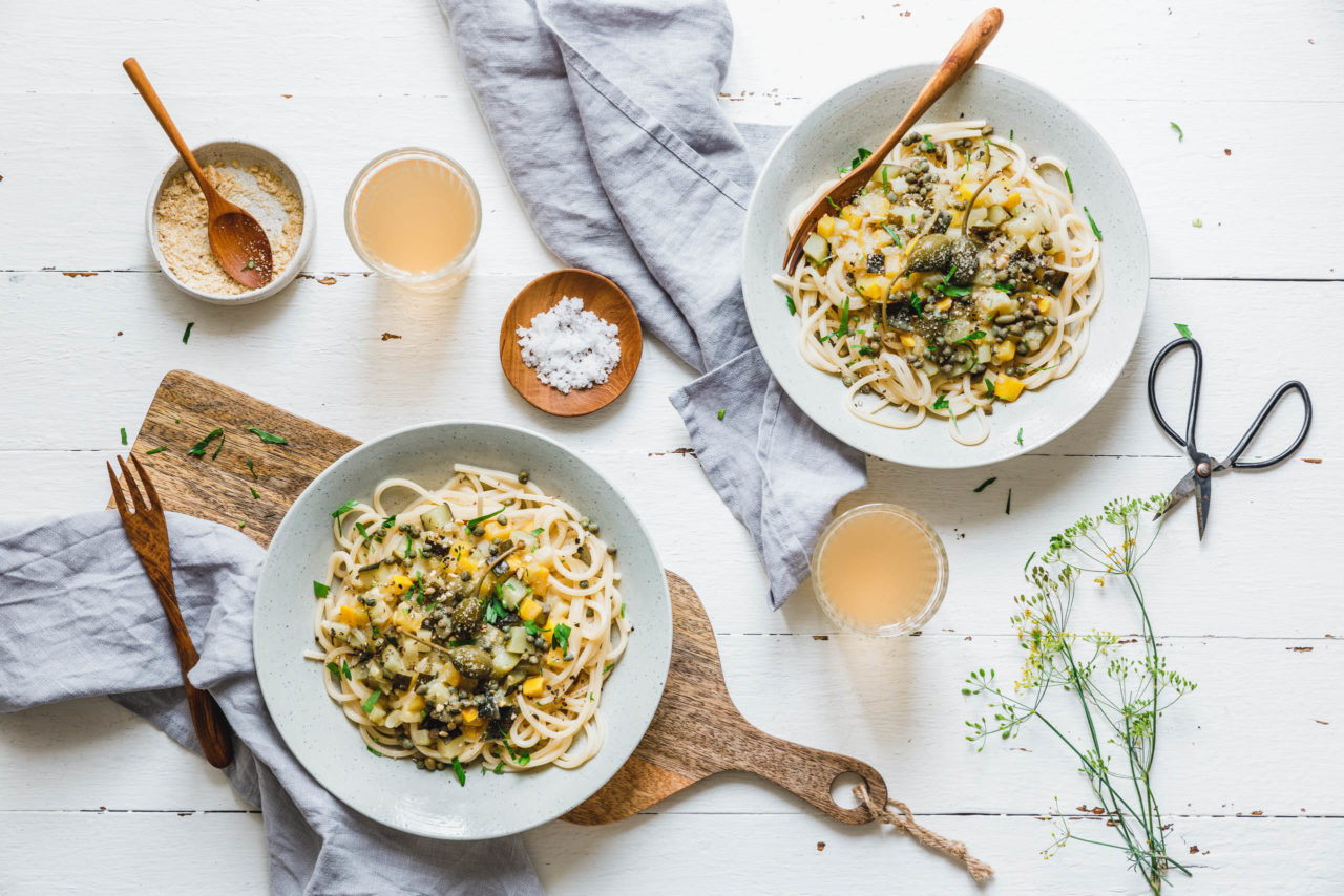 Spaghetti mit Zucchini-Ragout