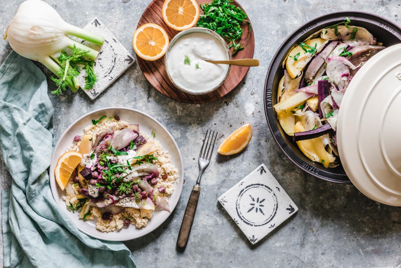 Möhren-Süßkartoffel-Tajine mit Fenchel &amp; Weißkraut